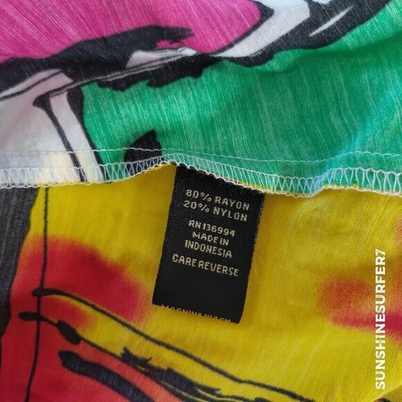 Milano Button Up Blouse Womens S Multicolor Art to Wear Sleeveless Lightweight - Picture 9 of 9